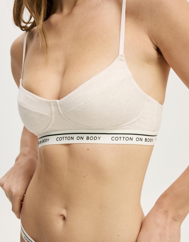 Cotton On Body - Branded Cotton Balconette Bralette