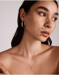 Michael Hill - 30mm Rounded Flat Hoop Earrings in 10kt Yellow Gold