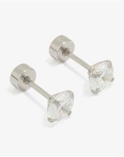 Lovisa - Kids Surgical Steel Cubic Zirconia 1 Carat Flat Back Studs