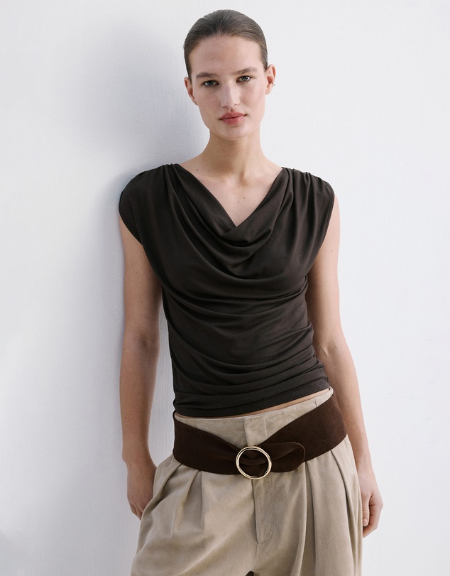 M.N.G - Draped Fitted T-Shirt