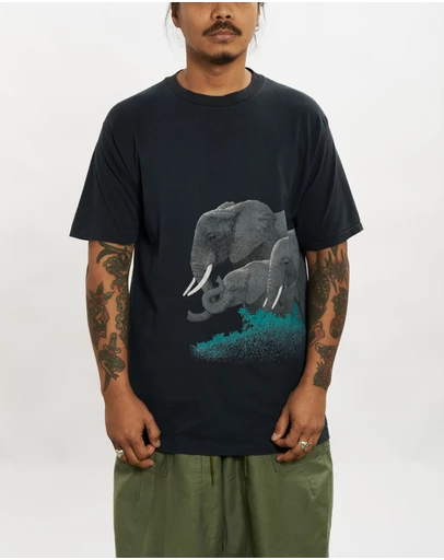 Vintage by The Real Deal - Pre Loved - 90s Wildlife Elephant Tee