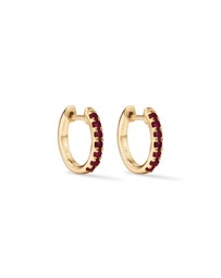 Michael Hill - Ruby Huggie Hoop Earrings in 10kt Yellow Gold