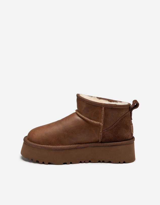 Ozwear Connection Uggs - Ugg Classic Platform Ultra Mini Boot (Oiled Leather) (4.5cm)