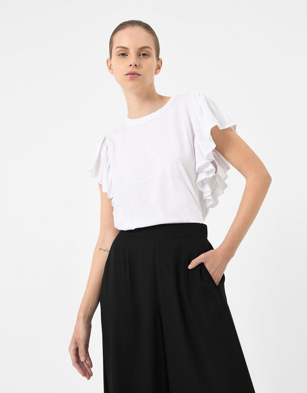 Forcast - Akane Ruffled Jersey Top