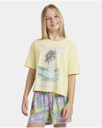 Roxy - Girls 8 to 16 Lekeito Break Printed Elastic Waist Shorts
