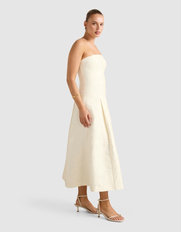 Forever New - Lottie Strapless Jacquard Midi Dress
