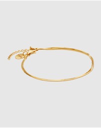 Najo - Mirage Yellow Gold Double Chain Bracelet (18.5cm+ext)
