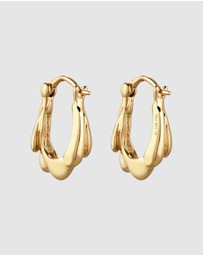 Elli Jewelry - Melted Hoop Earrings in Gold-Plated 925 Sterling Silver