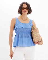 Amelius - Lorena Peplum Ruffle Top