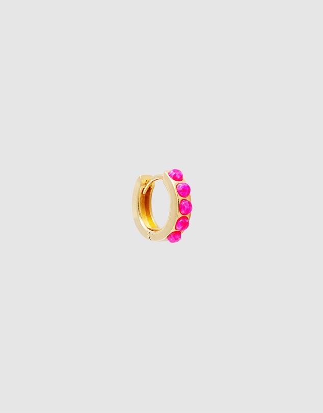 FAIRLEY - Hot Pink Opal Crystal Huggies