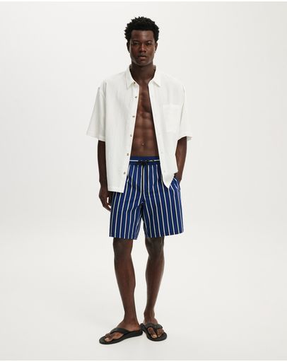 ROYAL BLUE STRIPE SEERSUCKER