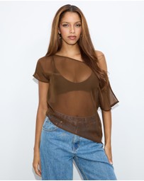 Dazie - Ava Chiffon Asymmetrical Top