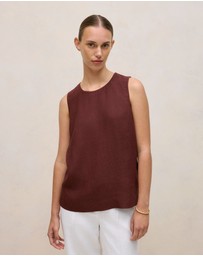 Trenery - Delave Linen Shell Tank in Espresso