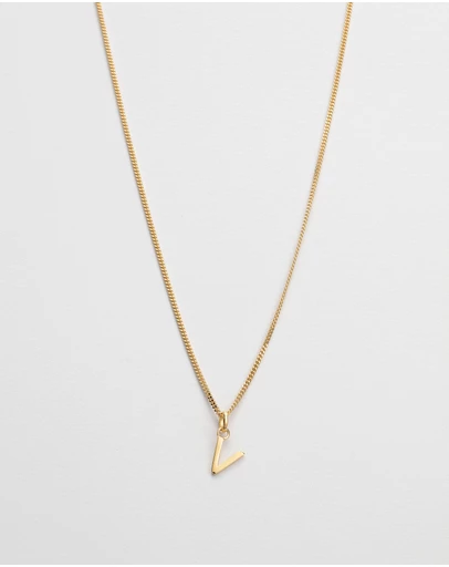Kirstin Ash - V Outline Initial Necklace