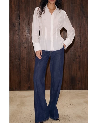 Calli - Mae Pin Tuck Sheer LS Shirt