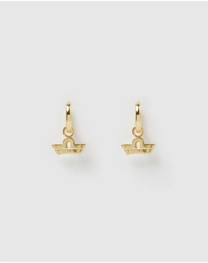 Izoa - Libra Star Sign Symbol Huggie Earring