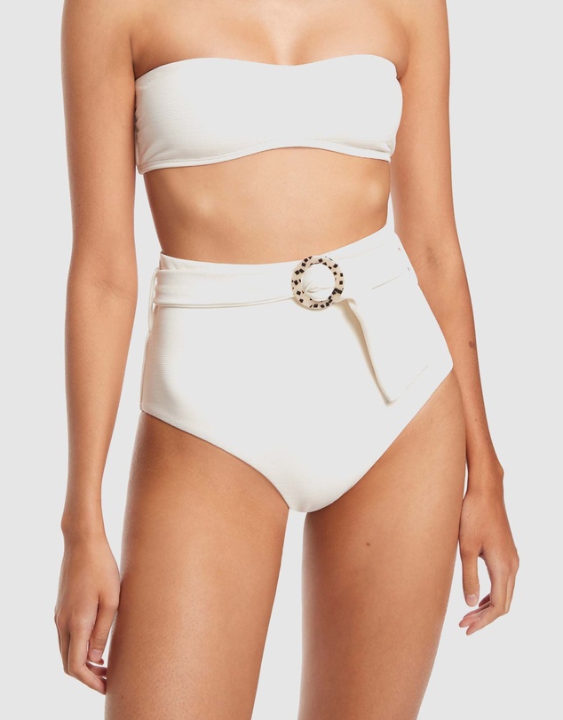 JETS - Isla Rib Belted High Waisted Bikini Bottom