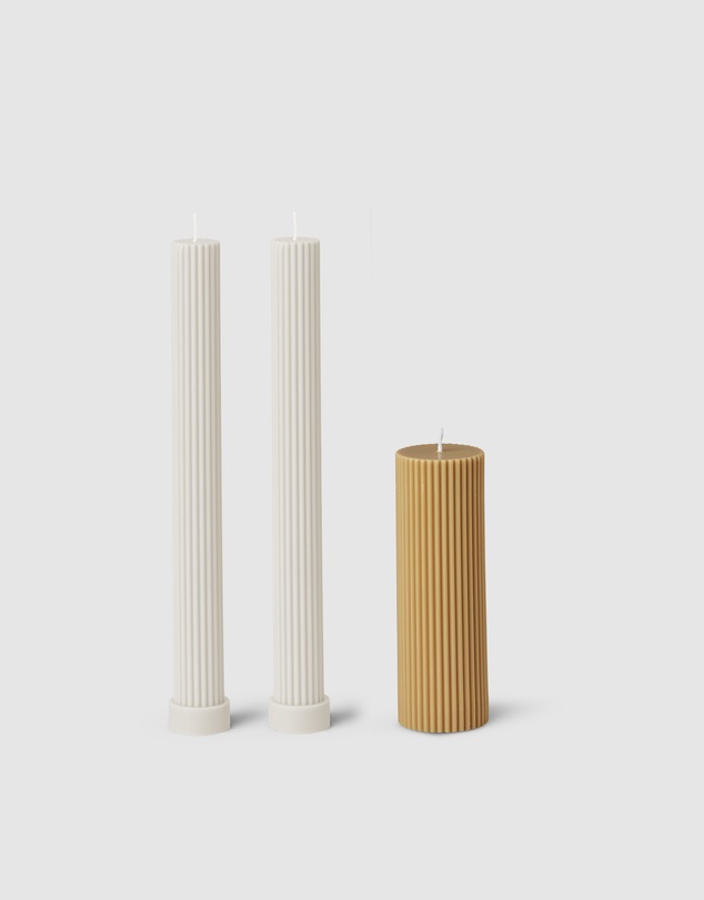 Black Blaze - Column Pillar Candle Combo