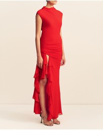 Shona Joy - Amina High Neck Ruffle Maxi Dress