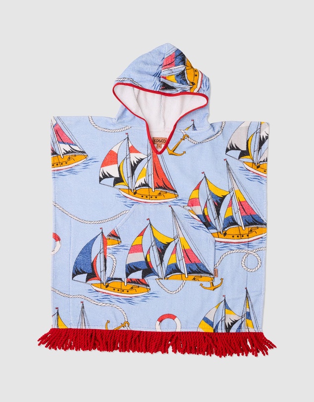 Kip&Co - Hey Sailor Printed Terry Poncho - Kids
