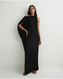 BONDI BORN - Ardea Asymmetric Maxi Dress - Black
