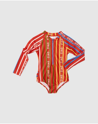 Kip&Co - Ciao Stripe Long Sleeve Bathers - Babies-Teens