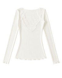 Style Addict - Lia Lace Trim Long Sleeve Top