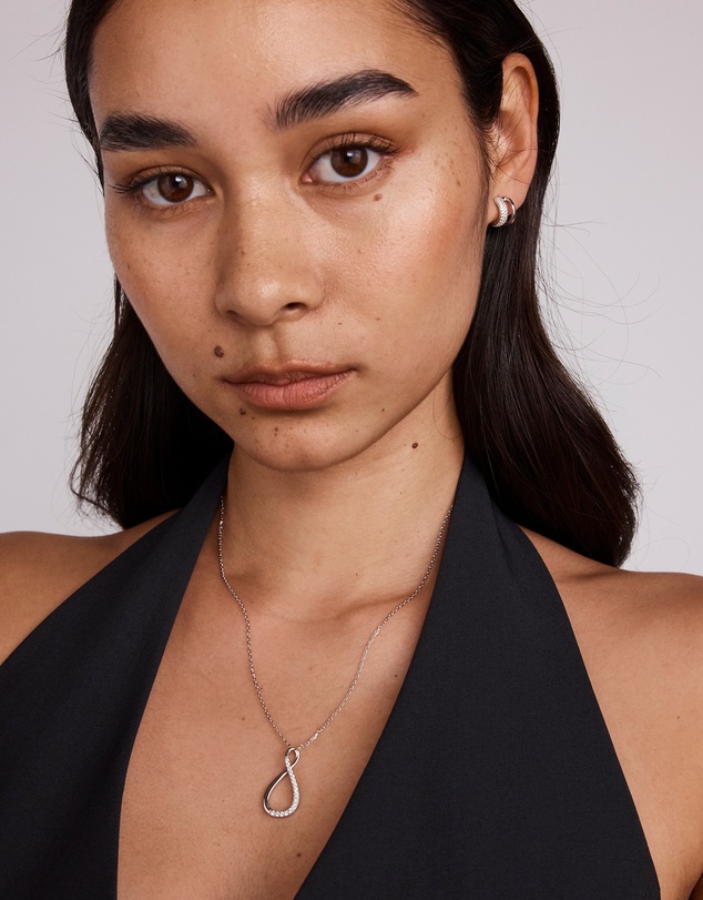 Michael Hill - Cubic Zirconia Infinity Pendant Necklace in Sterling Silver