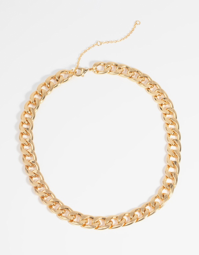 Lovisa - Gold Plated Flat Curb Chain Necklace