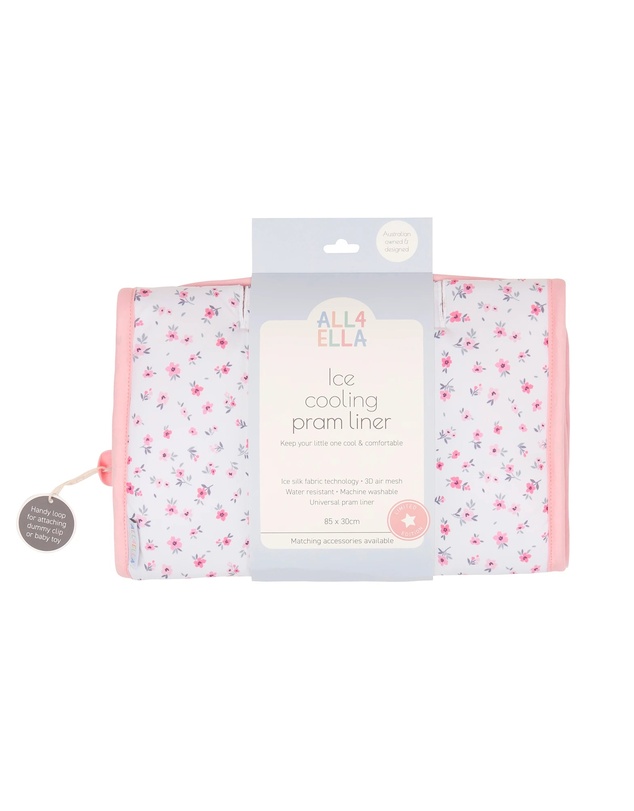 All 4 Ella - Ice Cooling Pram Liner Pink Petals