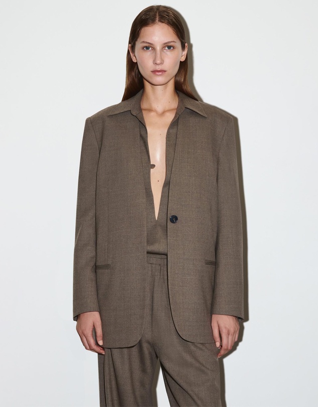 COS - Collarless Wool-Blend Blazer