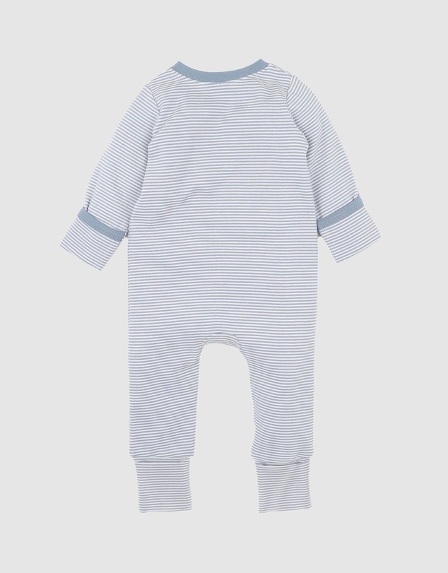Bebe by Minihaha - Alvin Stripe Organic LS Zipsuit - Babies