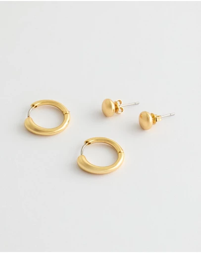 & Other Stories - Petite Brass Earrings Set