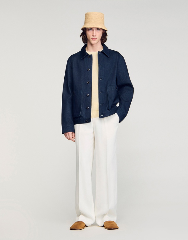Sandro - Worker Oversize Raw Denim Jacket