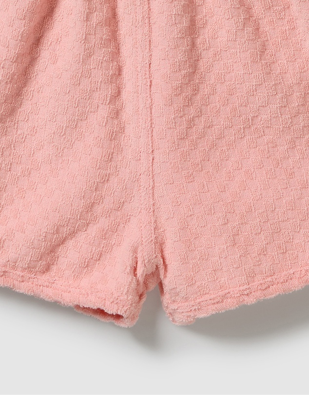 Wilson & Frenchy - Petal Pink Check Organic Terry Playsuit - Babies-Kids