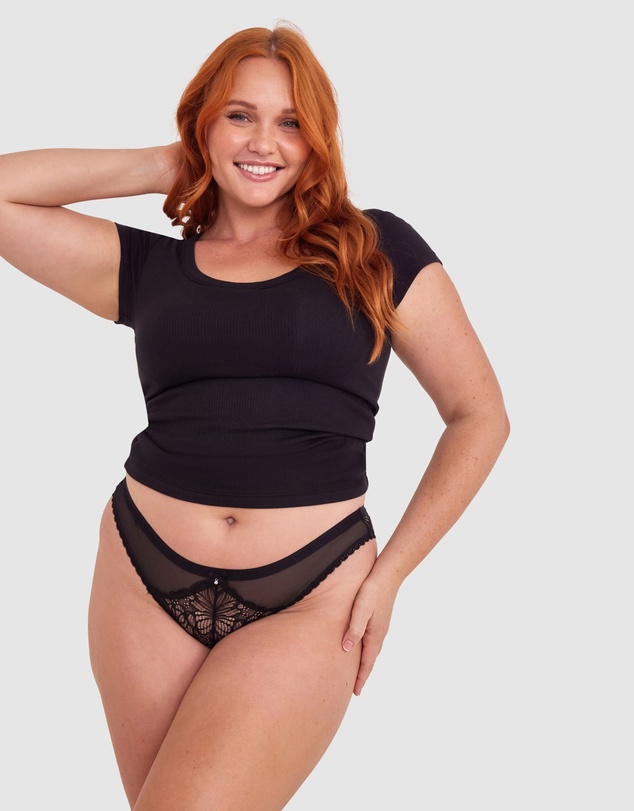 Bras N Things - Susannah Brazilian Knicker - Black