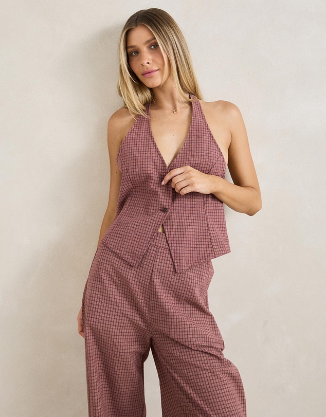 Rhythm - Lucy Check Halter Vest