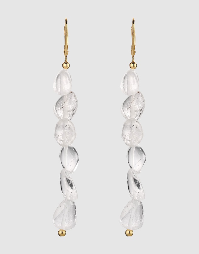 Elli Jewelry - Rock Crystal Drop Earrings in Gold-Plated 925 Silver
