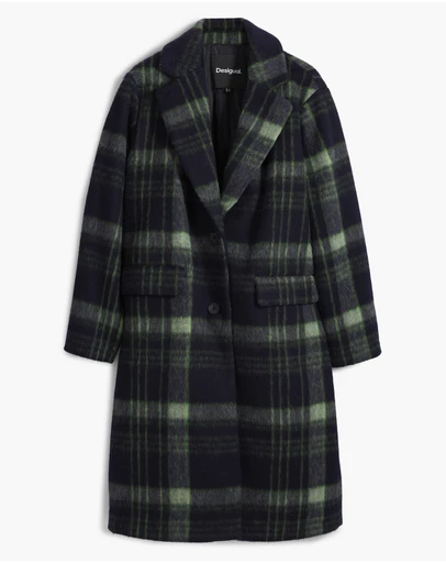 Desigual - Long Checkered Coat