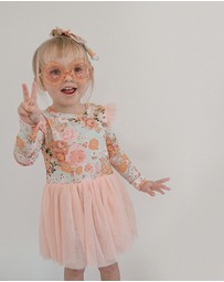 WITH LOVE FOR KIDS - Tulle Flutter Long Sleeve Tutu Onesie - Babies