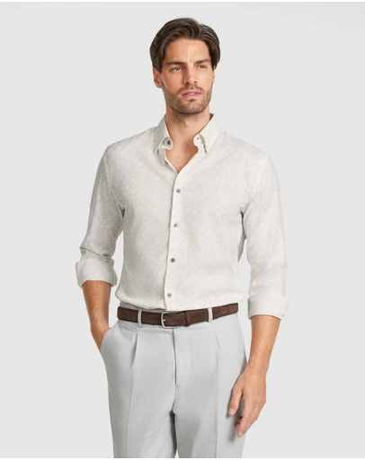 Tarocash - Dusk Slim Bamboo Geo Shirt