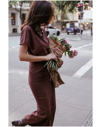Petal & Pup - Carlina Midi Dress - Brown