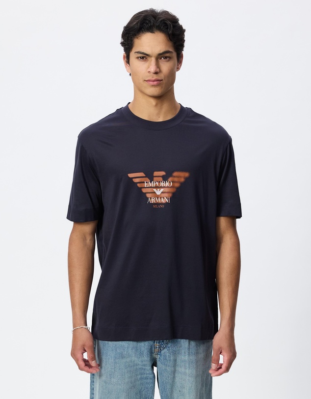 Emporio Armani - Graffiti Eagle Logo Print Jersey T-Shirt