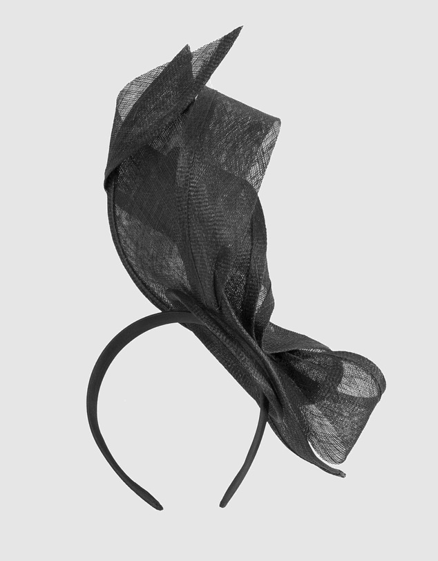 Max Alexander - Tall Black Sinamay Fascinator Headband