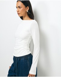 AERE - Cupro Boat Neck Top