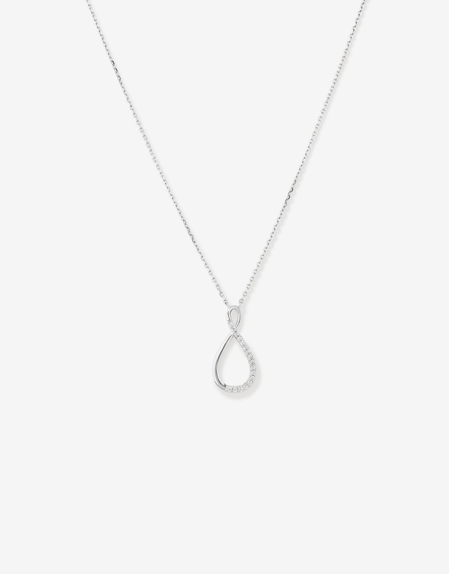 Michael Hill - Cubic Zirconia Infinity Pendant Necklace in Sterling Silver