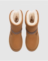 EVERAU - Australian Shepherd Ugg Short Fayle Platform Cow Suede Upper UGG Boots
