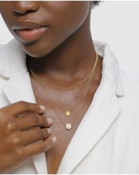 Elli Jewelry - Necklace Layer Opal Circle 925 Sterling Silver Gold-Plated