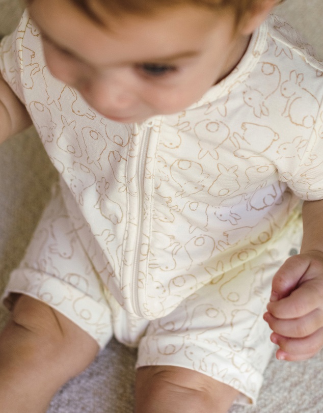 Kynd Baby - Day Or Night Onesie Short Sleeve in Rabbit