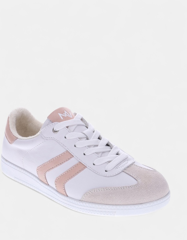Mia Vita - Ramona Lace-Up Casual Sneaker - White/Blush